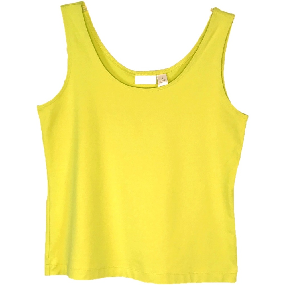 Chico's Solid Lime Green Tank Top Medium k-28